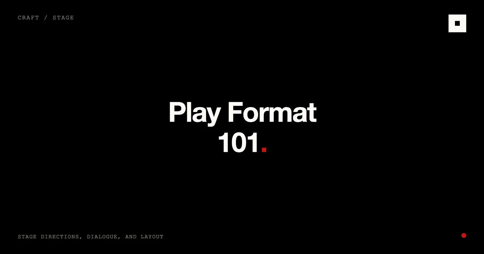 Cover image for “Play Format Guide: Stage Directions, Dialogue & Layout” on the Skrib blog